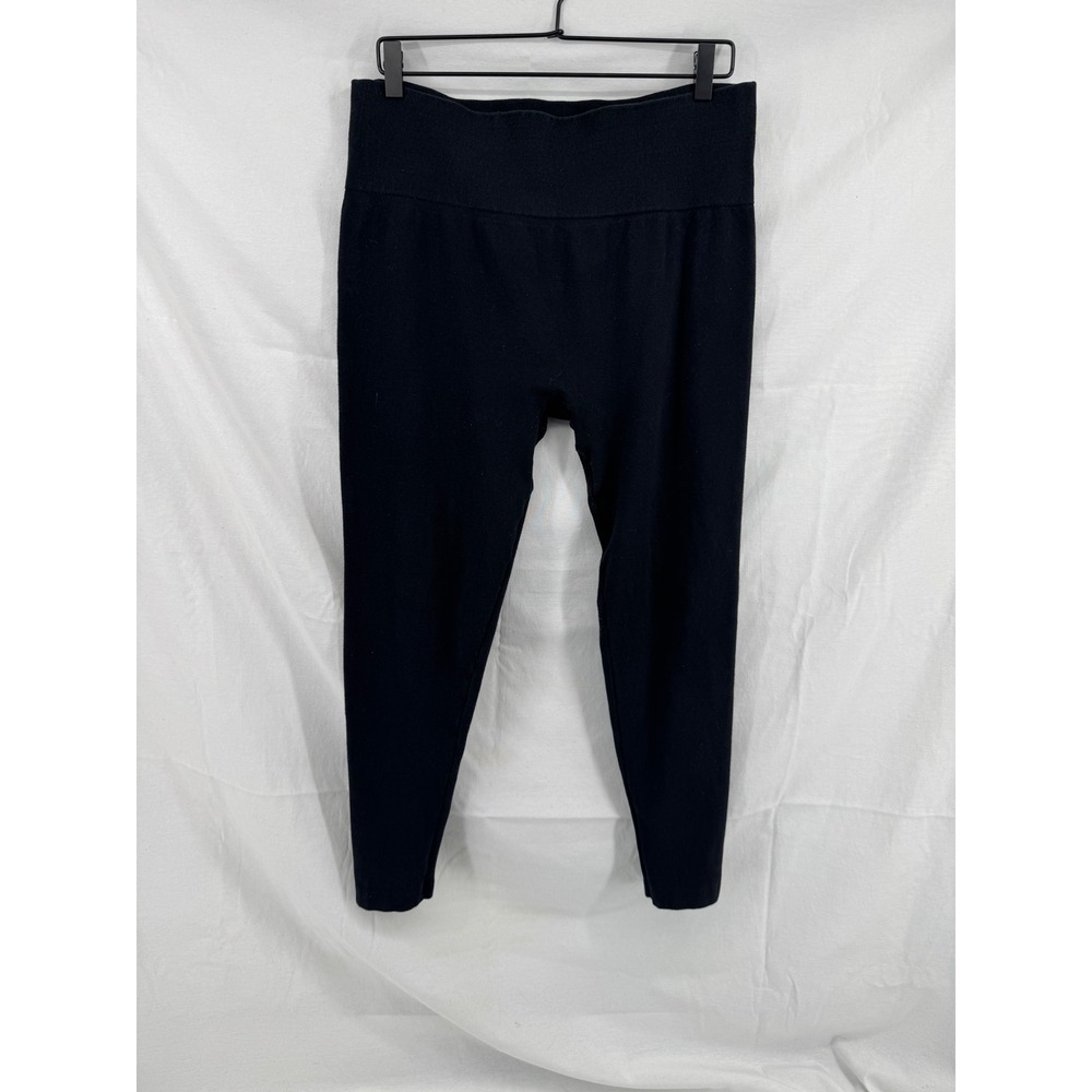 A New Day Womens 2X Black Fleece Lined High Waisted Leggings Stretch Cotton
